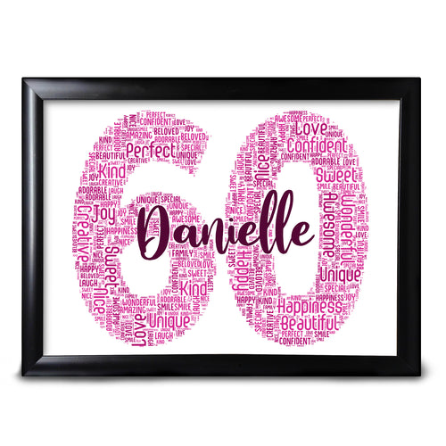 60th Birthday Print For Her Sister Friend Perfect Keepsake Mum Auntie Cousin Nan Nanny