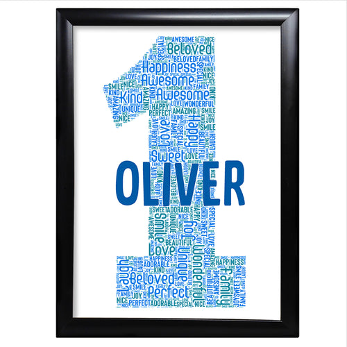 First Birthday Gift 1st For Him Nephew Son Child 1st 5th 10th 16th 18th, 20th, 21st, 30th, 40th, 50th, 60th, 70th, 80th Keepsake Framed Present Or Card