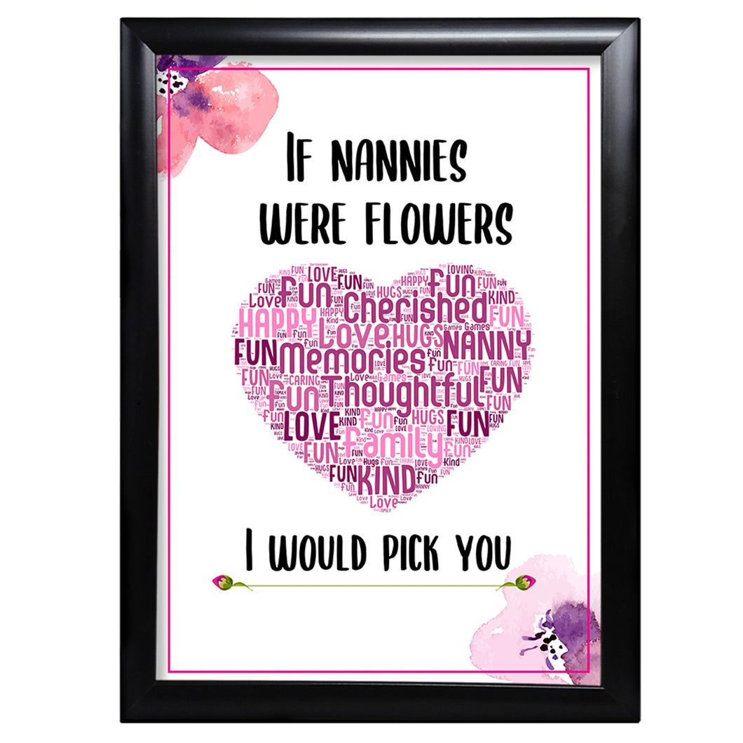 Nanny Gifts Word Art Valentines Day For Her Grandma Keepsake Print