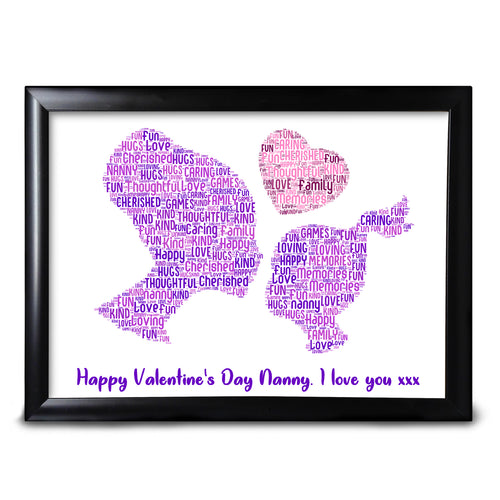 Grandma Gifts Valentines Day Print Personalised Word Art For Nanny Her Keepsake