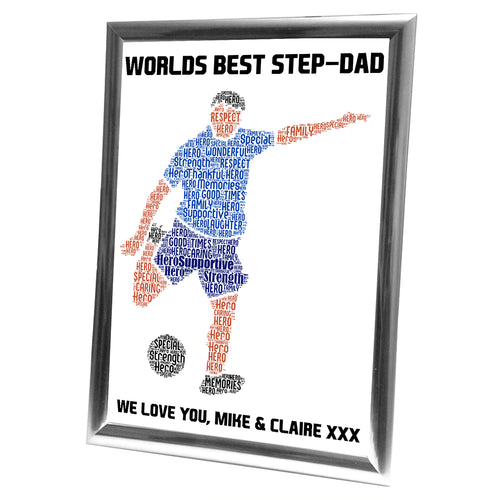 Gifts For Step-Dad Christmas Present Framed Word Art Print Or Card Unique Birthday Anniversary Thank You Keepsake Him Step-Dad Step-Father Step Dad Daddy Kick Boxing