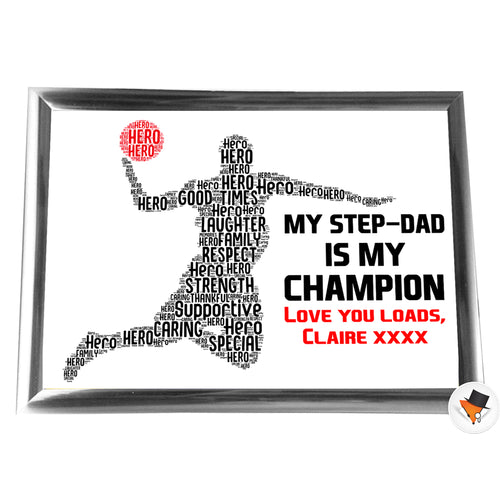 Gifts For Step-Dad Christmas Present Best Word Art Print Or Card Unique Birthday Anniversary Thank You Keepsake Him Step-Dad Step-Father Step Dad Daddy Basketball