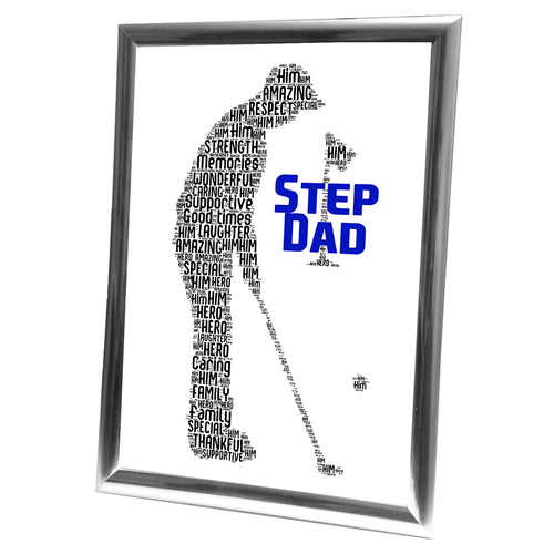 Gifts For Step-Dad Christmas Present Framed Word Art Print Or Card Unique Birthday Anniversary Thank You Keepsake Him Step-Dad Step-Father Step Dad Daddy Boxing