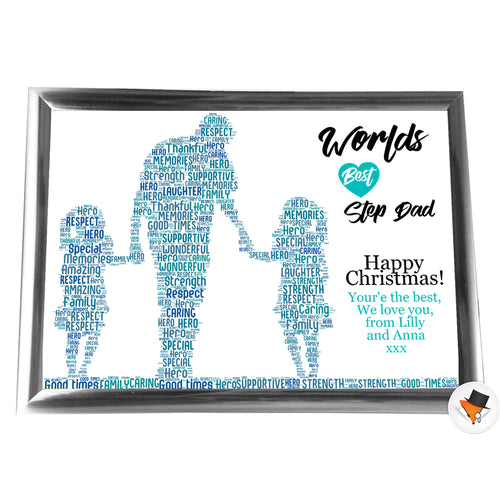 Gifts For Step-Dad Christmas Present Best Word Art Print Or Card Unique Birthday Anniversary Thank You Keepsake Him Step-Dad Step-Father Step Dad Daddy Step Dad With Step Daughters