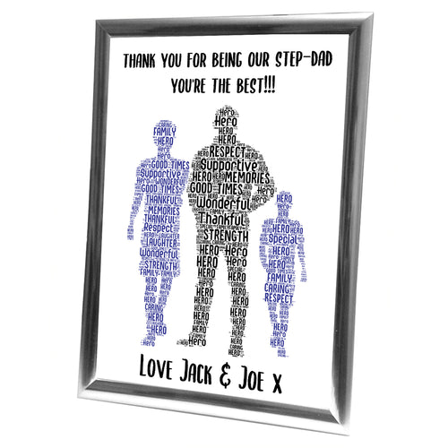 Gifts For Step-Dad Christmas Present Best Word Art Print Or Card Unique Birthday Anniversary Thank You Keepsake Him Step-Dad Step-Father Step Dad Daddy Step Daughter