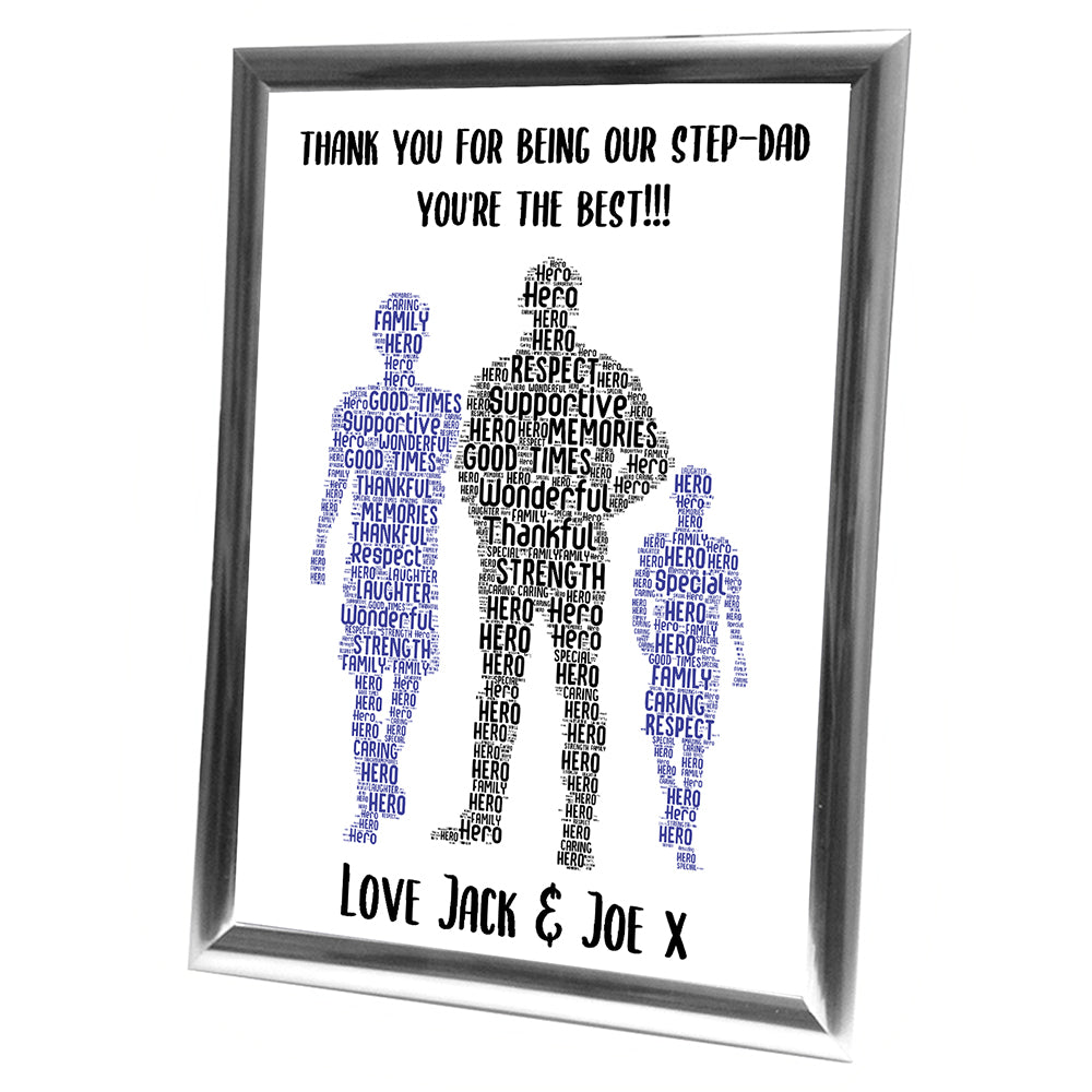 Gifts For Step-Dad Christmas Present Best Word Art Print Or Card Unique Birthday Anniversary Thank You Keepsake Him Step-Dad Step-Father Step Dad Daddy Step Daughter