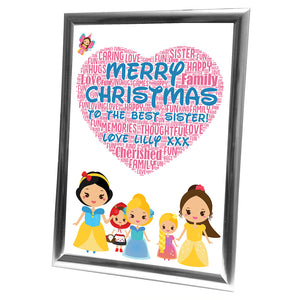 Gifts For Sister Christmas Present Framed Word Art Print Or Card Unique Birthday Anniversary Thank You Baby Shower Keepsake Her Sister Aunty Mum Disney