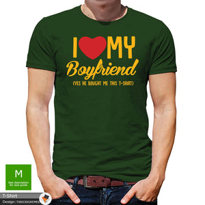 Love Boyfriend Mens Novelty Cotton T-shirt