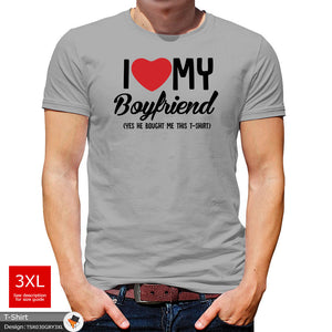 Love Boyfriend Mens Novelty Cotton T-shirt