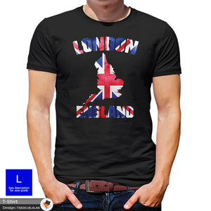 London England Mens Union Jack Cotton SML T-shirt