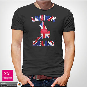 London England Mens Union Jack Cotton SML T-shirt