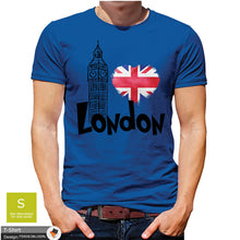 Load image into Gallery viewer, London England Mens Blue Union Jack Cotton T-shirt