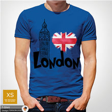 Load image into Gallery viewer, London England Mens Blue Union Jack Cotton T-shirt