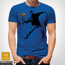 Load image into Gallery viewer, Banksy Flower Mens Artist Cotton T-shirt