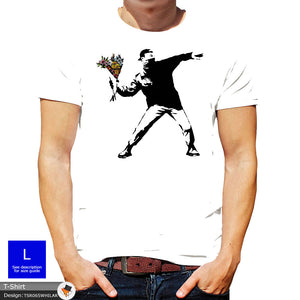 Banksy Flower Mens Artist Cotton T-shirt