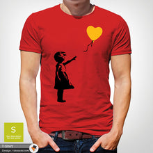 Load image into Gallery viewer, Banksy Balloon Mens Artist Cotton T-shirt