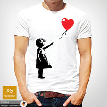 Load image into Gallery viewer, Banksy Balloon Mens Artist Cotton T-shirt