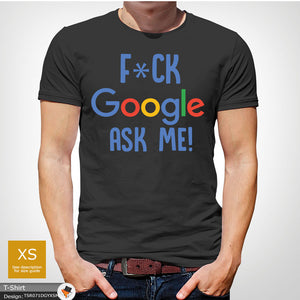 Google Novelty Mens Ask Me Cotton T-shirt