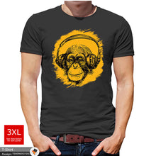 Load image into Gallery viewer, Headphones Chimp Mens Music Cotton T-shirt