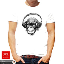 Load image into Gallery viewer, Headphones Chimp Mens Music Cotton T-shirt