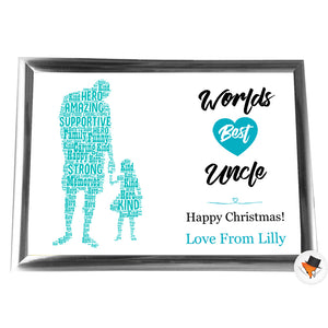 Gifts For Uncle Christmas Present Framed Word Art Print Or Card Unique Birthday Anniversary Thank You Baby Shower Keepsake Him Uncle Brother Dad Grandad Uncle