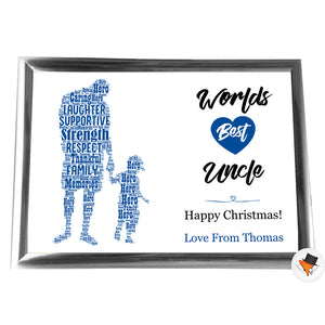 Gifts For Uncle Christmas Present Framed Word Art Print Or Card Unique Birthday Anniversary Thank You Baby Shower Keepsake Him Uncle Brother Dad Grandad Uncle