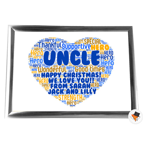 Gifts For Uncle Christmas Present Framed Word Art Print Or Card Unique Birthday Anniversary Thank You Baby Shower Keepsake Him Uncle Brother Dad Grandad Heart