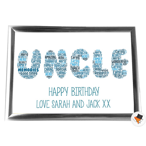 Gifts For Uncle Christmas Present Framed Word Art Print Or Card Unique Birthday Anniversary Thank You Baby Shower Keepsake Him Uncle Brother Dad Grandad Word Art