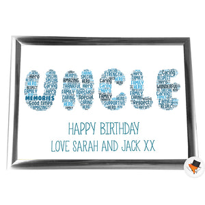 Gifts For Uncle Christmas Present Framed Word Art Print Or Card Unique Birthday Anniversary Thank You Baby Shower Keepsake Him Uncle Brother Dad Grandad Word Art