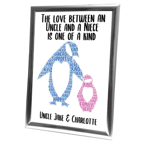 Gifts For Uncle Christmas Present Framed Word Art Print Or Card Unique Birthday Anniversary Thank You Baby Shower Keepsake Him Uncle Brother Dad Grandad Penguins