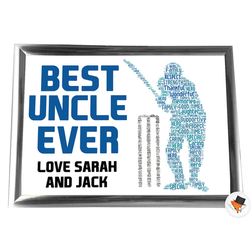 Gifts For Uncle Christmas Present Framed Word Art Print Or Card Unique Birthday Anniversary Thank You Baby Shower Keepsake Him Uncle Brother Dad Grandad Cricket