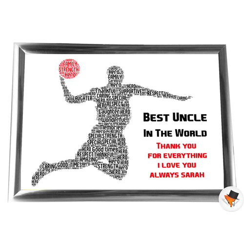 Gifts For Uncle Christmas Present Frame Word Art Print Or Card Unique Birthday Anniversary Thank You Baby Shower Keepsake Him Uncle Brother Dad Grandad Basketball