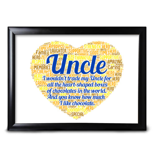 Word Art For Uncle Personalised Gifts Valentines Day Keepsake Him Card Print